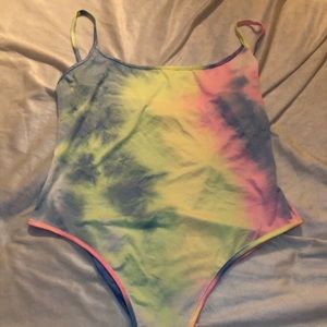 Cotton candy tie dye bodysuit (NEVER WORN)